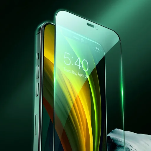 Joyroom Knight Series 2,5D KIjelzővédő üvegfólia Anti-Blue szem védelemmel iPhone 12 Pro MAX fekete (JR-PF600) - 2