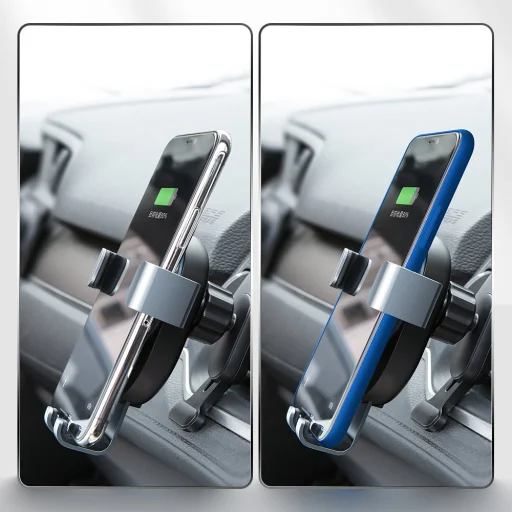 JOYROOM JR-ZS212 Gravity autós telefontartó műszerfalra helyezhető vezeték nélküli Qi töltéssel 15W sötétszürke - 12