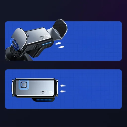 Joyroom Mini Univerzális autós telefontartó elektromosan záródó műszerfalra rögzíthető fekete (JR-ZS218) - 3