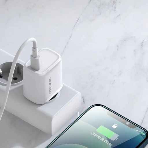 Joyroom Hálózati töltő adapter USB Type-C 20W PD QC 3.0 AFC SCP fehér (NRT-DY139E) - 10