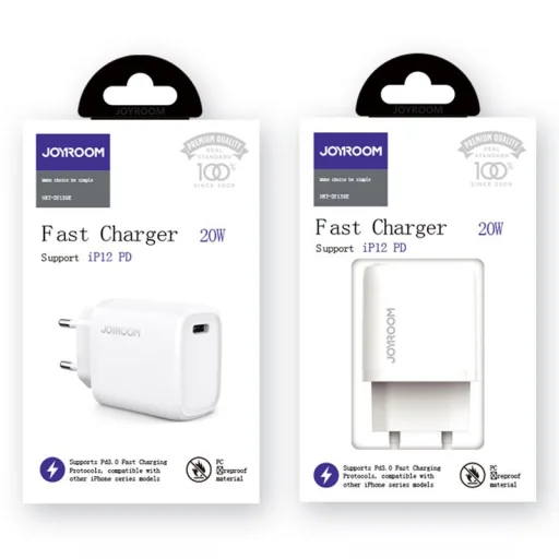 Joyroom Hálózati töltő adapter USB Type-C 20W PD QC 3.0 AFC SCP fehér (NRT-DY139E) - 3