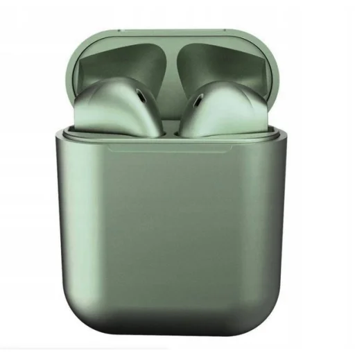 Bluetooth 5.0 I12 TWS vezeték nélküli fülhallgató metál zöld - 1