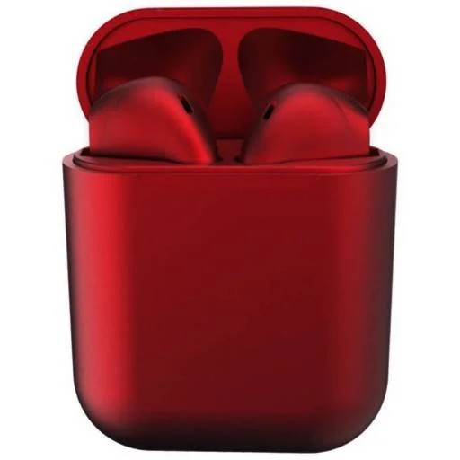 Bluetooth 5.0 I12 TWS vezeték nélküli fülhallgató metál piros - 1
