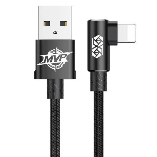 Baseus MVP 90 fokban döntött USB-A / Lightning kábel 1.5A 2m fekete (CALMVP-A01) - 1