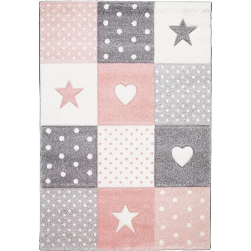Szív és Csillag  mintás 3D hatású gyerekszőnyeg 120x170 cm - 2