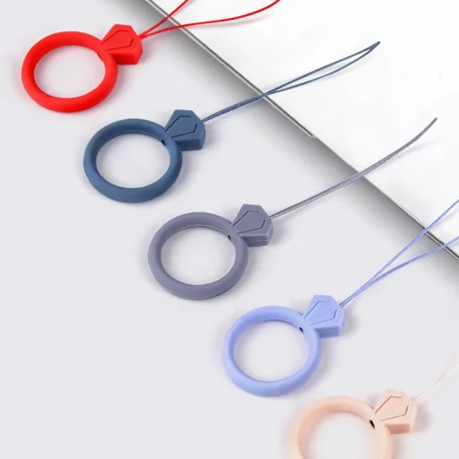 Szilikon telefon függelék kiegészítő gyémánt gyűrű mintájú narancssárga - 3