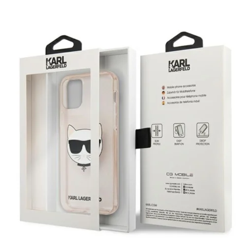 iPhone 12 / iPhone 12 Pro Karl Lagerfeld Choupette Head Glitter tok (arany) - 3
