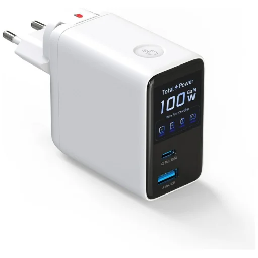 4smarts GaN Flex Screen AI 100W 2xUSB-C + USB-A sieťový nabíjací adaptér biely - 3