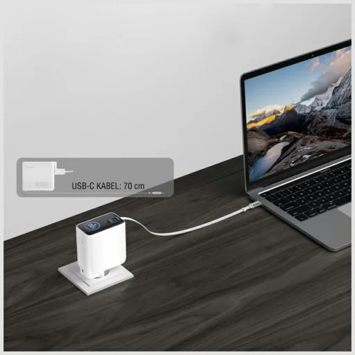 4smarts GaN Flex Screen AI 100W 2xUSB-C + USB-A sieťový nabíjací adaptér biely - 8