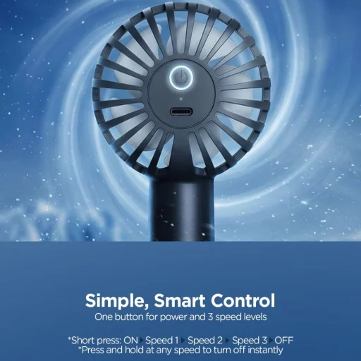 Spigen A905 Mini prenosný ručný ventilátor čierny - 7