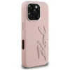 iPhone 16 Pro Max Karl Lagerfeld FW Grained Signature Logo rózsaszín tok thumbnail