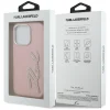 iPhone 16 Pro Max Karl Lagerfeld FW Grained Signature Logo rózsaszín tok thumbnail