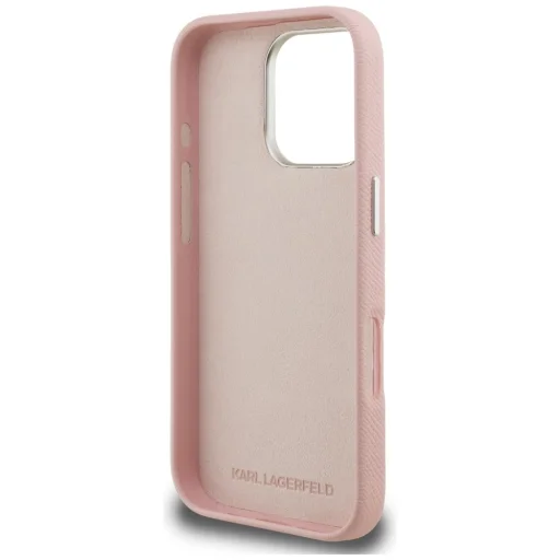 iPhone 16 Pro Max Karl Lagerfeld FW Grained Signature Logo rózsaszín tok - 7