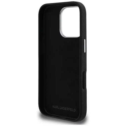 iPhone 16 Pro Max Karl Lagerfeld FW Grained Signature Logo fekete tok - 7