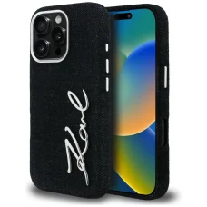iPhone 16 Pro Karl Lagerfeld FW Jeans Signature Logo fekete tok