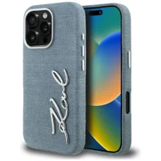 iPhone 16 Pro Max Karl Lagerfeld Signature Denim Logo kék tok