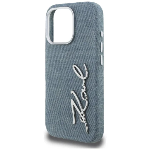 iPhone 16 Pro Max Karl Lagerfeld Signature Denim Logo kék tok - 6
