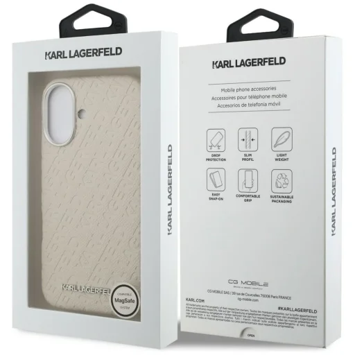 iPhone 16 Karl Lagerfeld FW Stamped Karl MagSafe béžové puzdro - 8