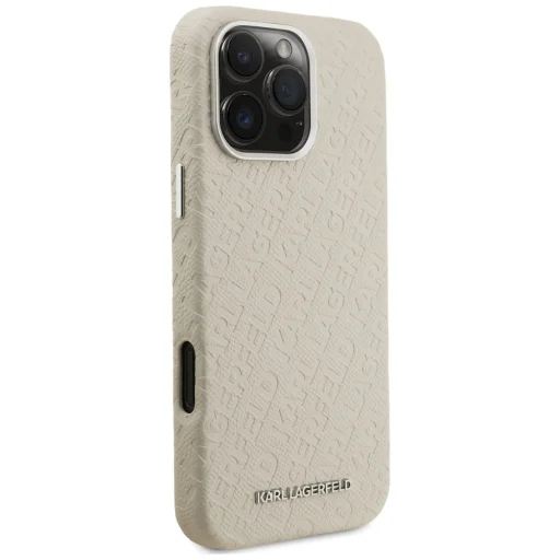 iPhone 16 Pro Karl Lagerfeld FW Stamped Karl MagSafe bézs tok - 4