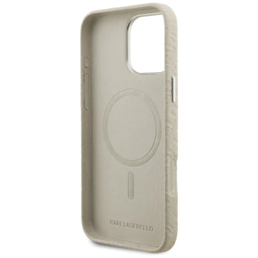 iPhone 16 Pro Karl Lagerfeld FW Stamped Karl MagSafe bézs tok - 7