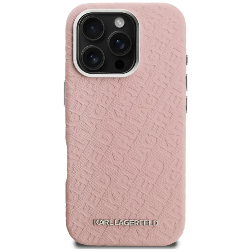 iPhone 16 Pro Karl Lagerfeld FW Stamped Karl MagSafe ružový kryt - 3