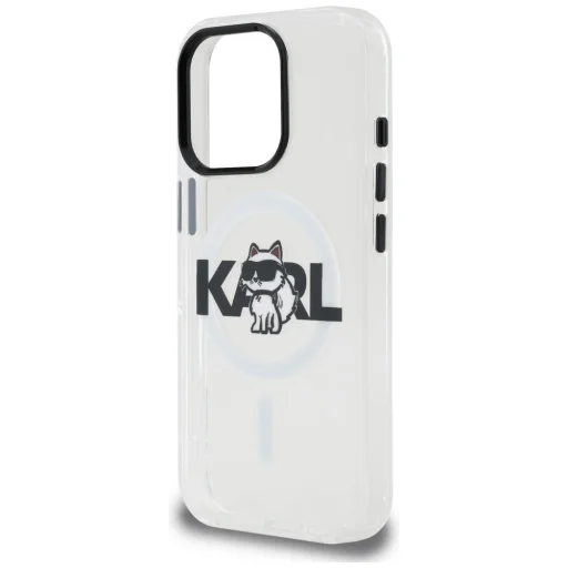 iPhone 16 Pro Karl Lagerfeld IML Choupette Sketch Logo MagSafe priehľadný kryt - 6