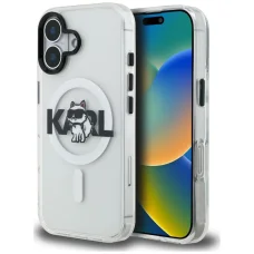 iPhone 16 Karl Lagerfeld IML Choupette Sketch Logo MagSafe priehľadný kryt