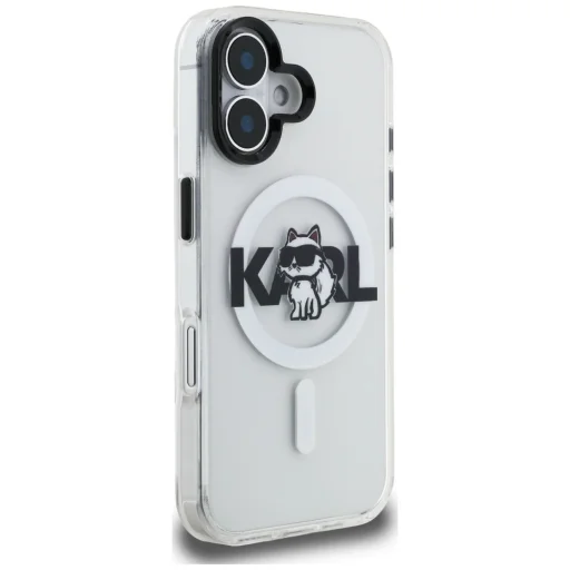 iPhone 16 Karl Lagerfeld IML Choupette Sketch Logo MagSafe priehľadný kryt - 4