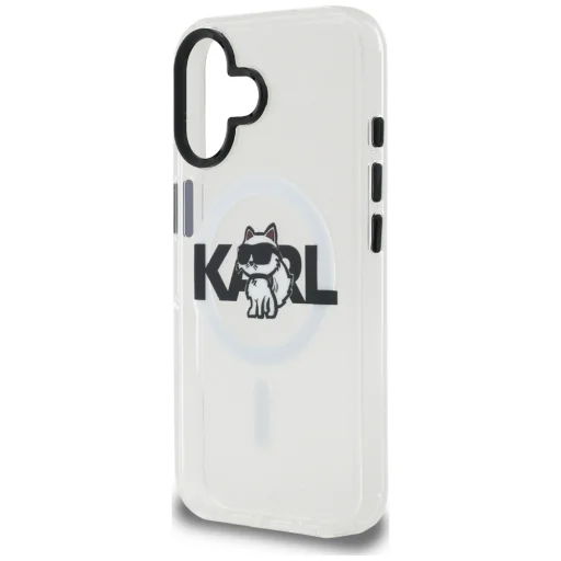 iPhone 16 Karl Lagerfeld IML Choupette Sketch Logo MagSafe priehľadný kryt - 6