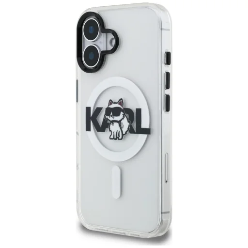 iPhone 16 Karl Lagerfeld IML Choupette Sketch Logo MagSafe priehľadný kryt - 2