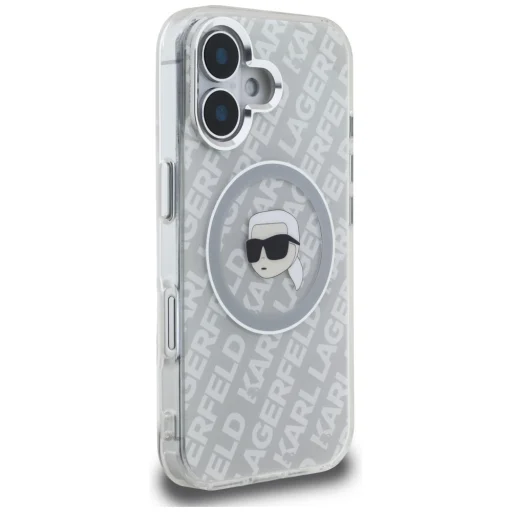 iPhone 16 Karl Lagerfeld IML Karl Head Logo MagSafe sivé puzdro - 4