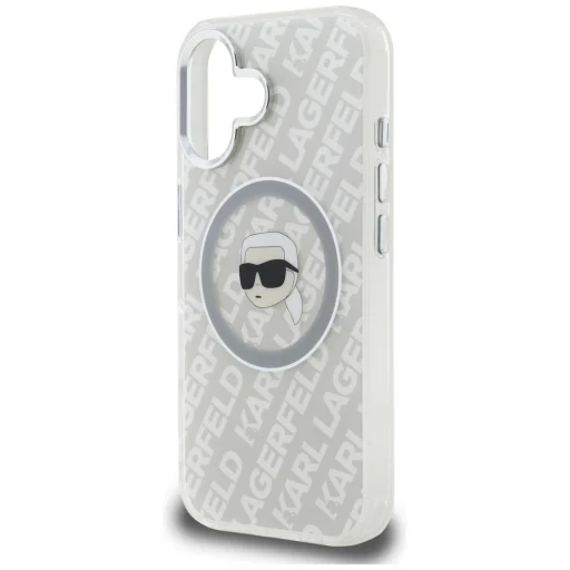 iPhone 16 Karl Lagerfeld IML Karl Head Logo MagSafe sivé puzdro - 6