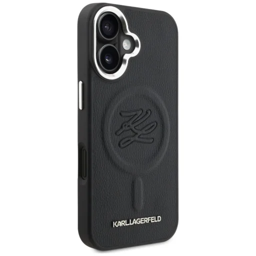 iPhone 16 Karl Lagerfeld Initial & Metal Logo MagSafe čierny kryt - 4