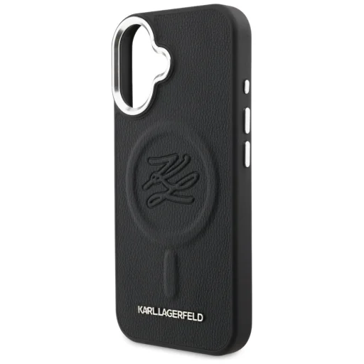 iPhone 16 Karl Lagerfeld Initial & Metal Logo MagSafe čierny kryt - 6