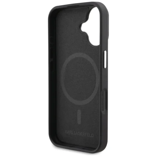 iPhone 16 Karl Lagerfeld Initial & Metal Logo MagSafe čierny kryt - 7