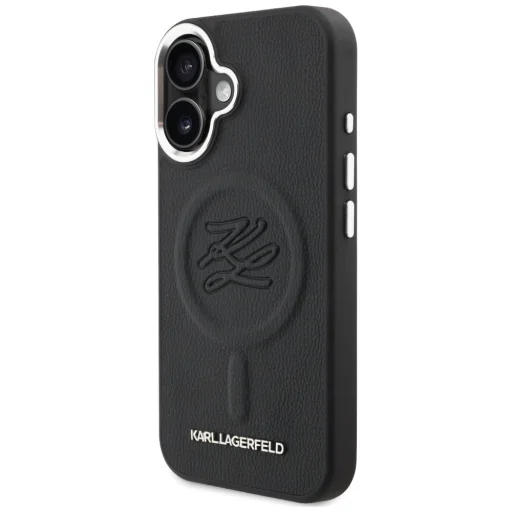 iPhone 16 Karl Lagerfeld Initial & Metal Logo MagSafe čierny kryt - 2