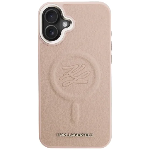 iPhone 16 Plus Karl Lagerfeld Initial & Metal Logo MagSafe rózsaszín tok - 3