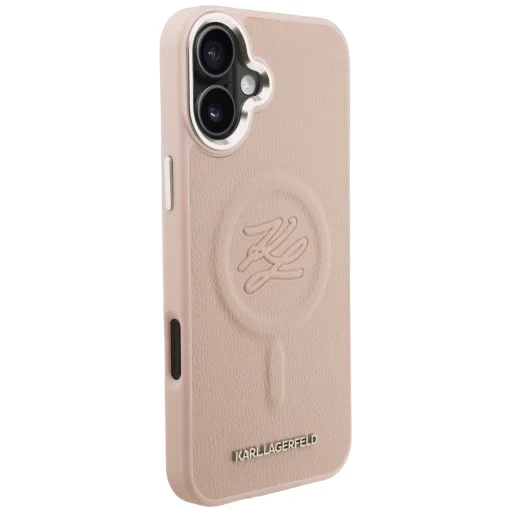 iPhone 16 Plus Karl Lagerfeld Initial & Metal Logo MagSafe rózsaszín tok - 4
