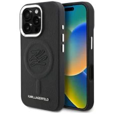 iPhone 16 Pro Karl Lagerfeld Initial & Metal Logo MagSafe čierny kryt