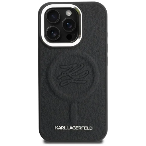 iPhone 16 Pro Karl Lagerfeld Initial & Metal Logo MagSafe čierny kryt - 3
