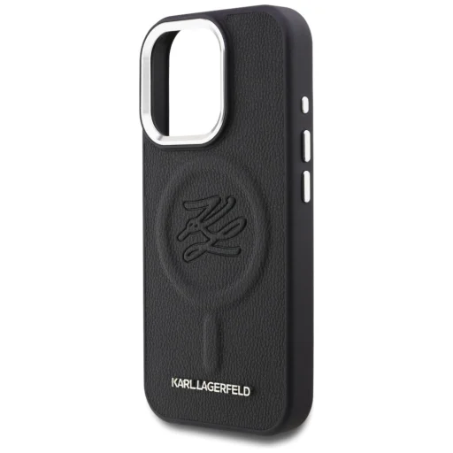 iPhone 16 Pro Karl Lagerfeld Initial & Metal Logo MagSafe čierny kryt - 6