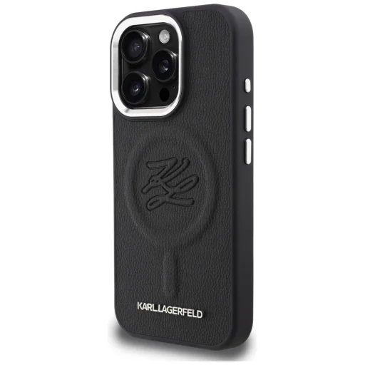 iPhone 16 Pro Karl Lagerfeld Initial & Metal Logo MagSafe čierny kryt - 2