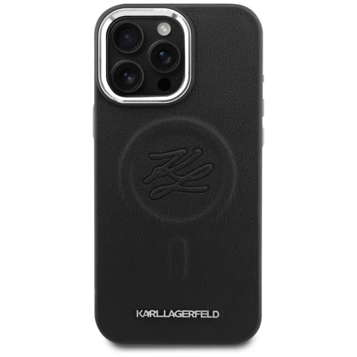 iPhone 16 Pro Max Karl Lagerfeld Initial & Metal Logo MagSafe čierne puzdro - 3