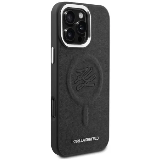 iPhone 16 Pro Max Karl Lagerfeld Initial & Metal Logo MagSafe čierne puzdro - 4