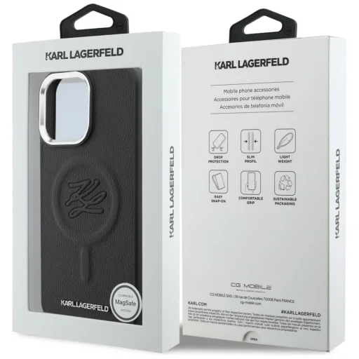 iPhone 16 Pro Max Karl Lagerfeld Initial & Metal Logo MagSafe čierne puzdro - 8
