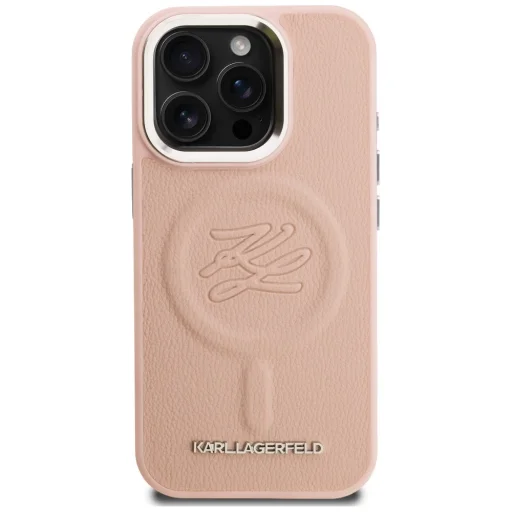 iPhone 16 Pro Max Karl Lagerfeld Initial & Metal Logo MagSafe ružový kryt - 3