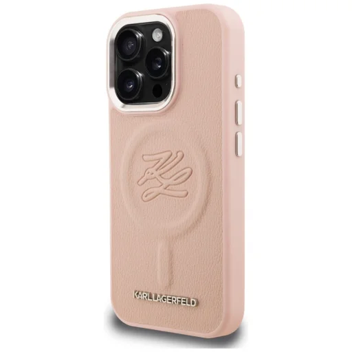 iPhone 16 Pro Max Karl Lagerfeld Initial & Metal Logo MagSafe ružový kryt - 2