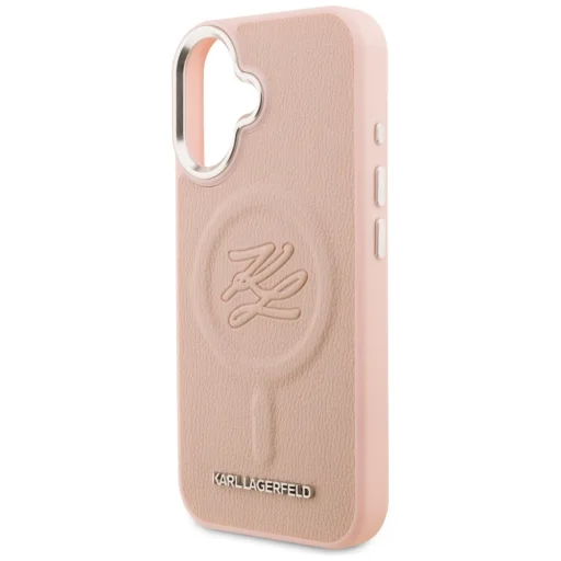iPhone 16 Karl Lagerfeld Initial & Metal Logo MagSafe ružový kryt - 6