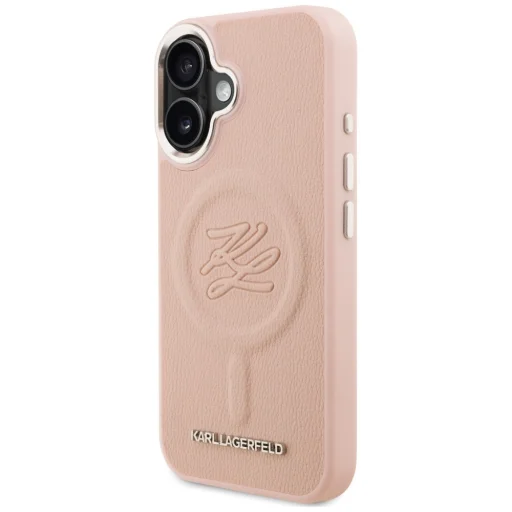 iPhone 16 Karl Lagerfeld Initial & Metal Logo MagSafe ružový kryt - 2