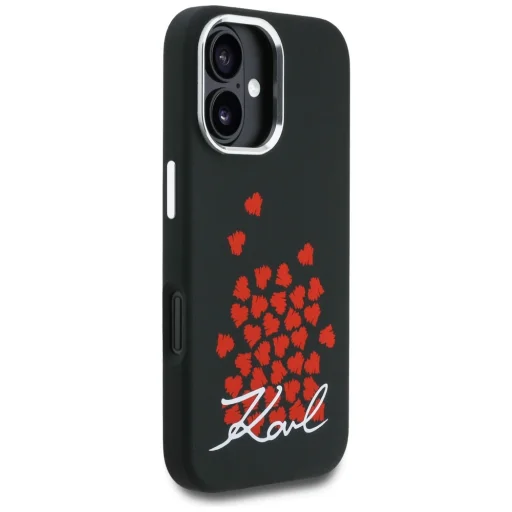 iPhone 16 Karl Lagerfeld Silicone Heart Sign Logo MagSafe čierny kryt - 4